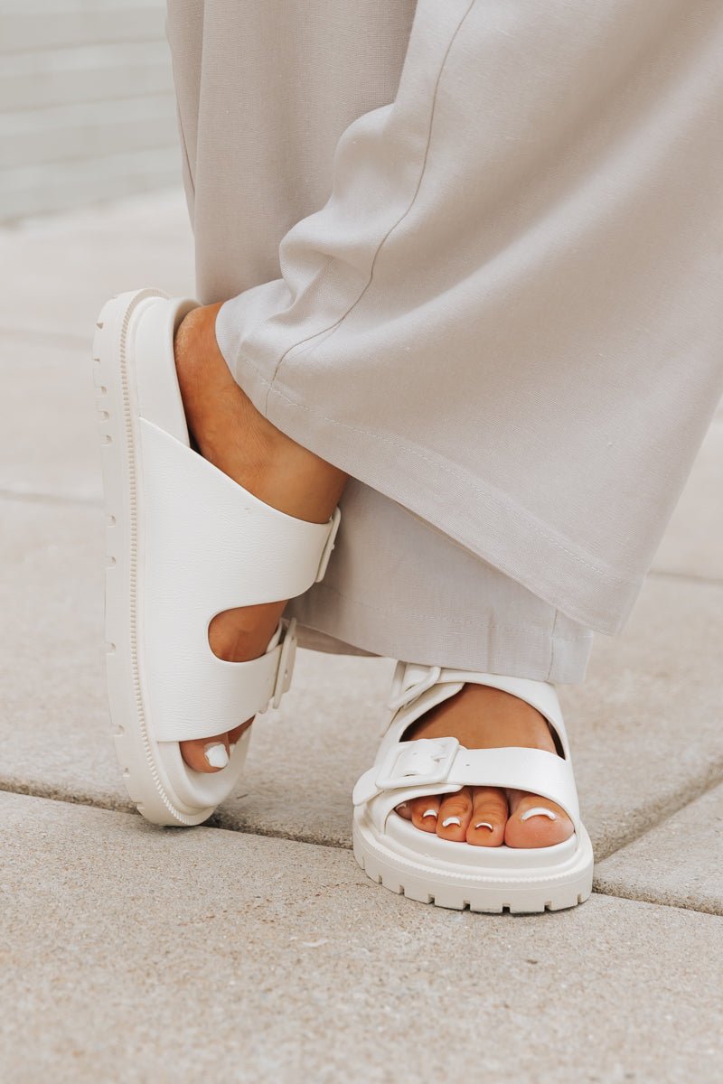 MIA Gen Bone Buckle Slide Sandals - Magnolia Boutique