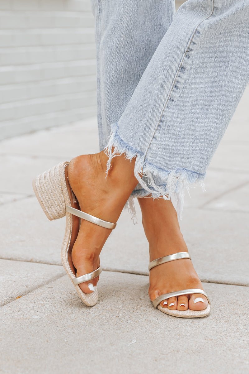 MIA Isabeli Gold Double Strap Sandals - Magnolia Boutique