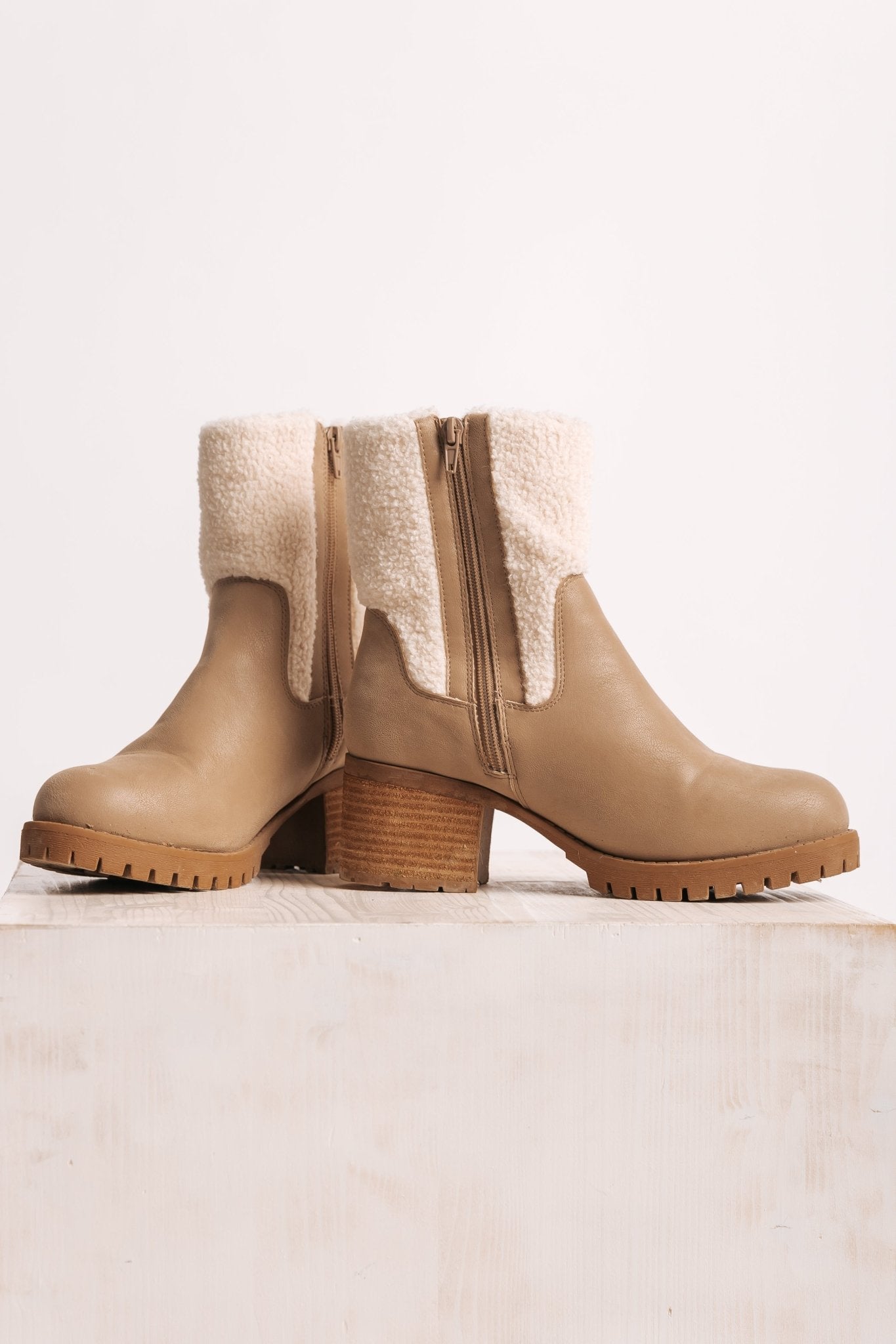 MIA Jakob Sherpa Heeled Booties - Magnolia Boutique