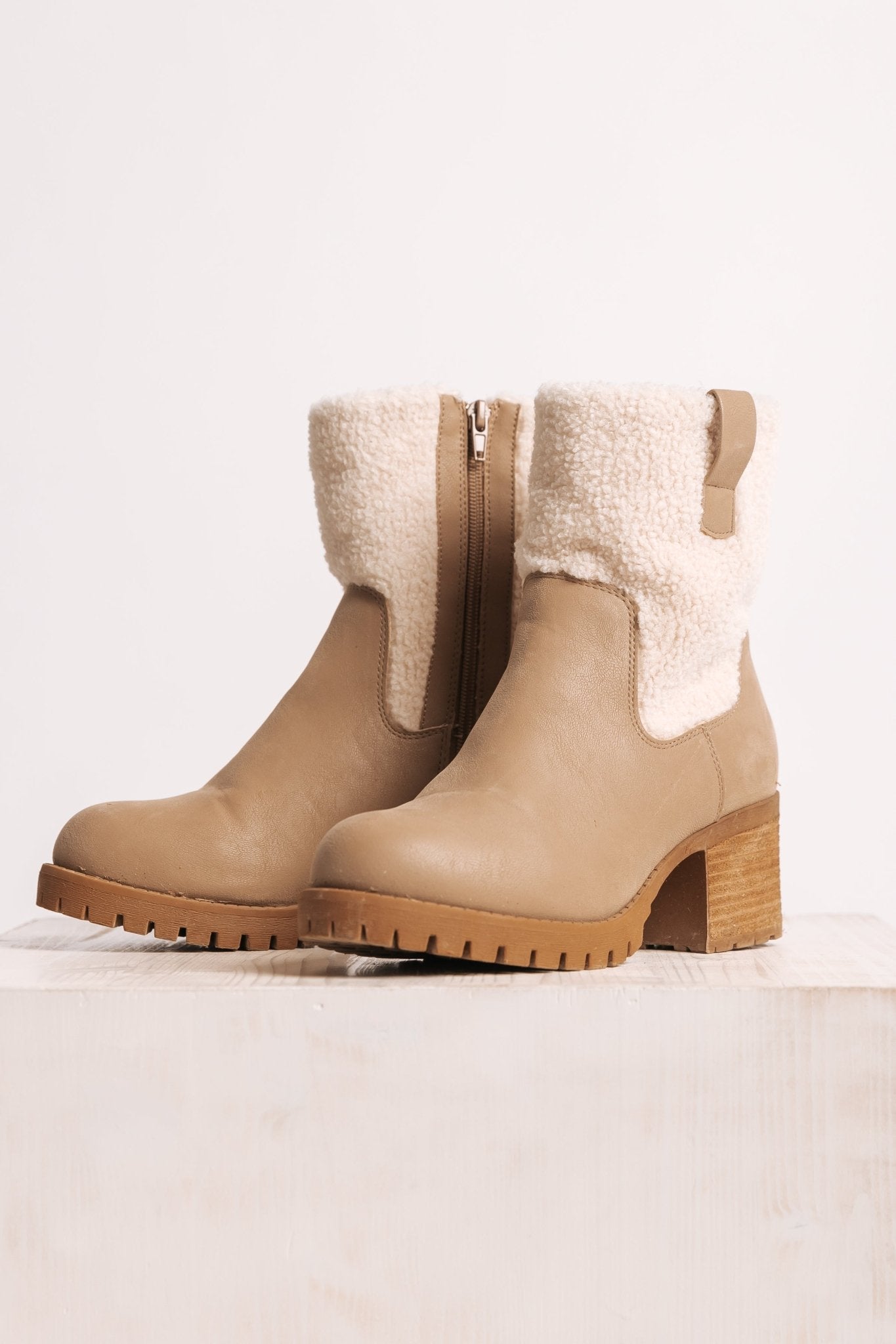 MIA Jakob Sherpa Heeled Booties - Magnolia Boutique