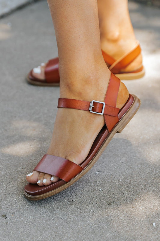 Mia Karina Cognac Strappy Sandals - Magnolia Boutique