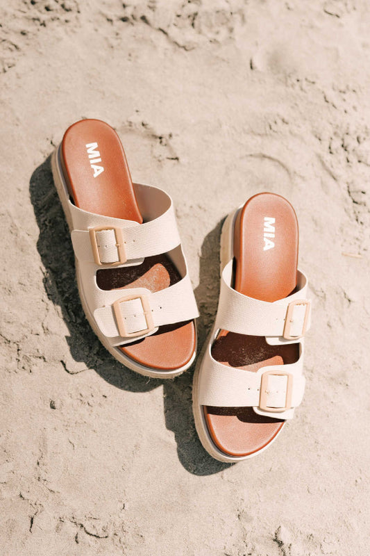 MIA Kely Natural Platform Slide Sandals - Magnolia Boutique