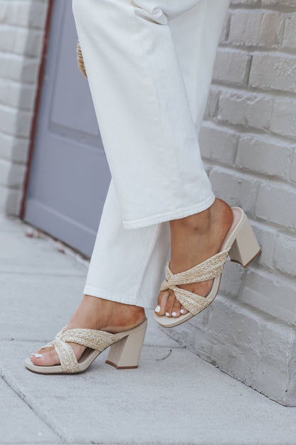 MIA Maxine Natural Twisted Strappy Heels - Magnolia Boutique