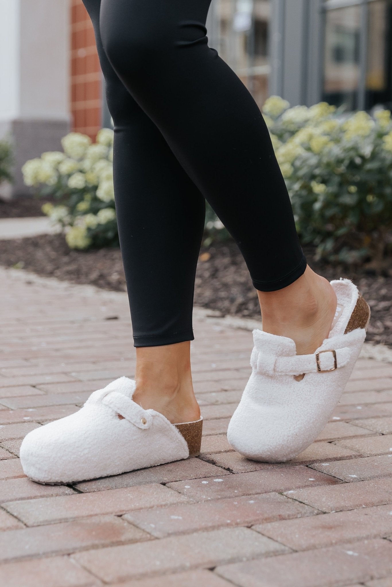 Mia Qwest Ivory Sherpa Platform Clogs - Magnolia Boutique