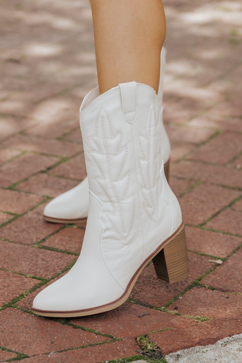 MIA Raylyn Western Boot in Ivory - Magnolia Boutique