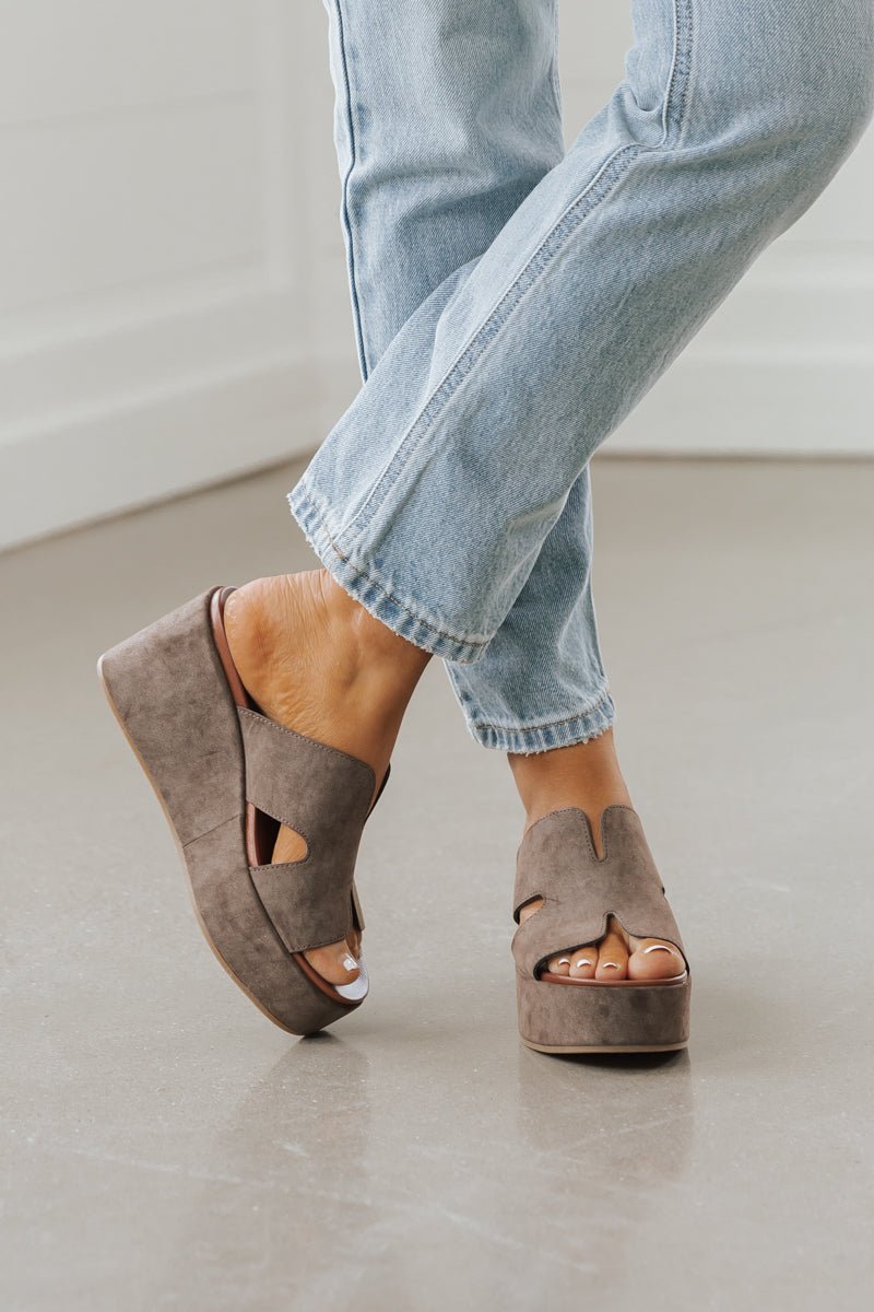 MIA Reta Taupe Wedge Platform Sandals - Magnolia Boutique