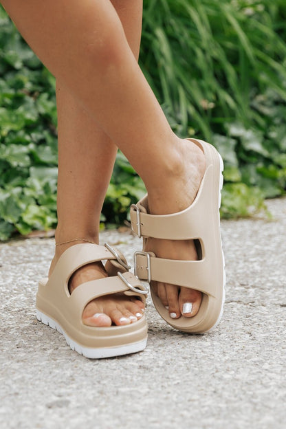 MIA Santi Sand Dual Strap Slide Sandals - Magnolia Boutique