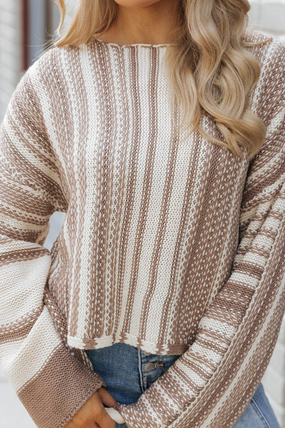 Mocha Mix Striped Pullover Sweater - Magnolia Boutique