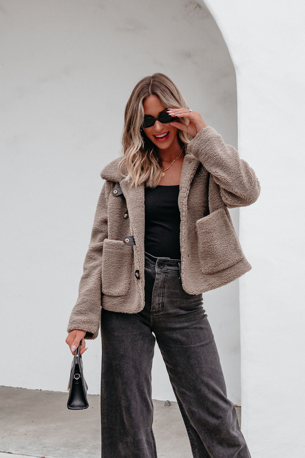 Mocha Sherpa Button Up Jacket - Magnolia Boutique