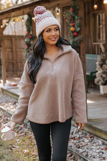 Mocha Sherpa Zip Up Jacket - Magnolia Boutique