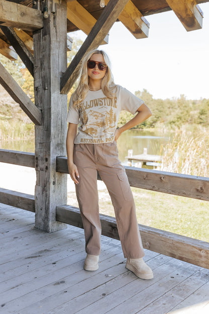 Mocha Straight Leg Cargo Pants - Magnolia Boutique