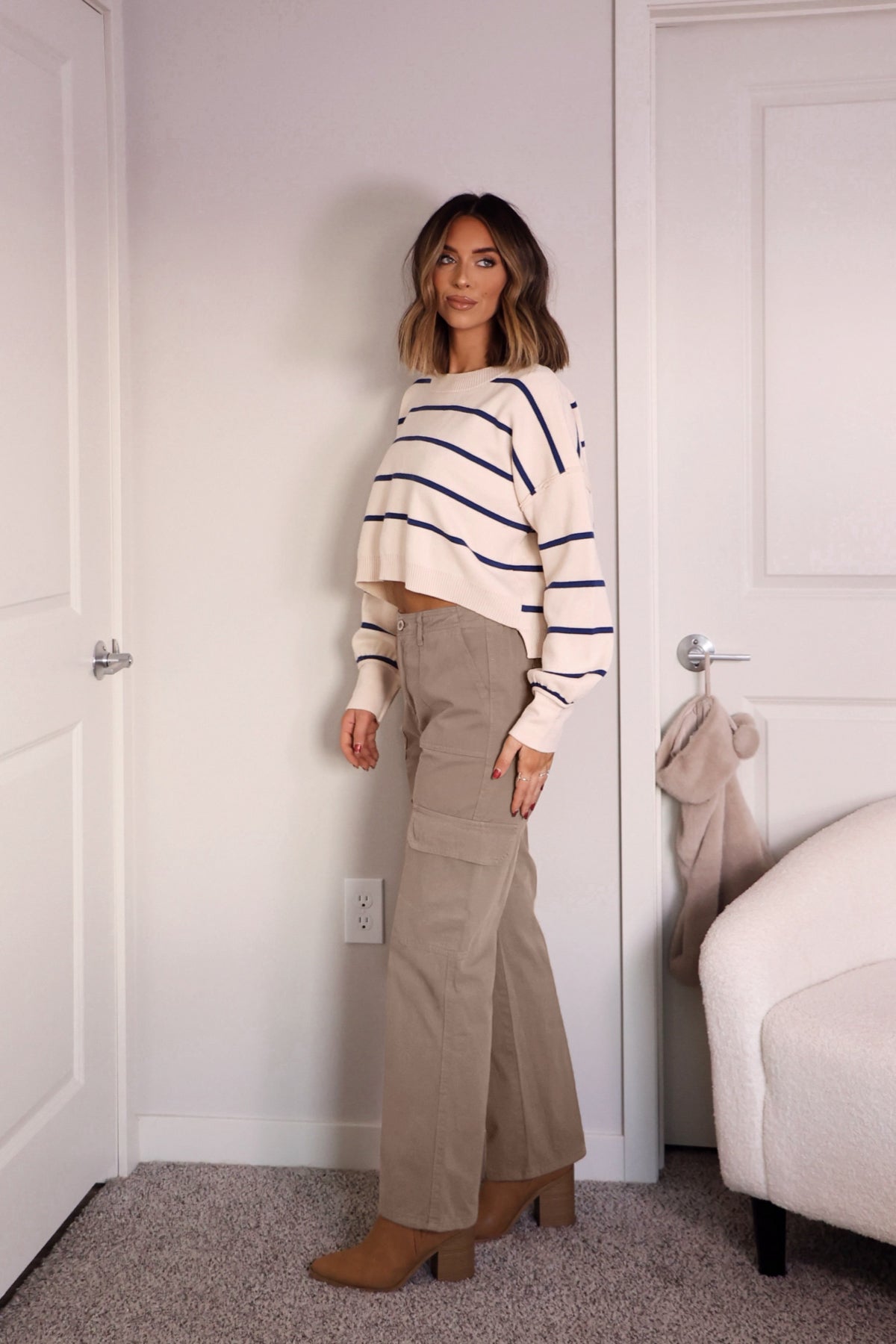 Mocha Straight Leg Cargo Pants - Magnolia Boutique