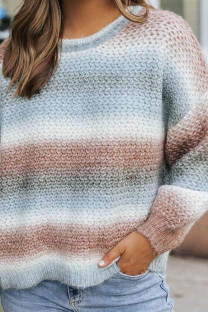 Multi Ombre Striped Sweater - Magnolia Boutique