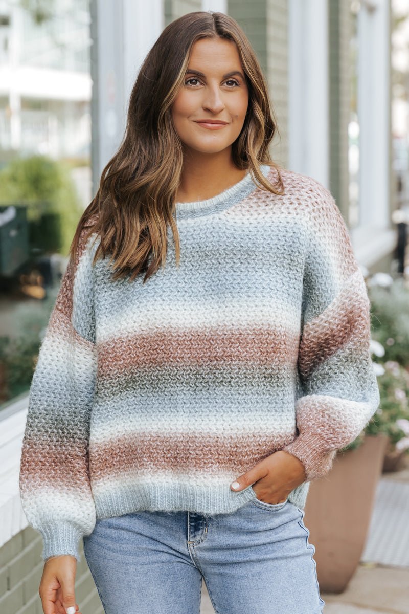 Multi Ombre Striped Sweater - Magnolia Boutique