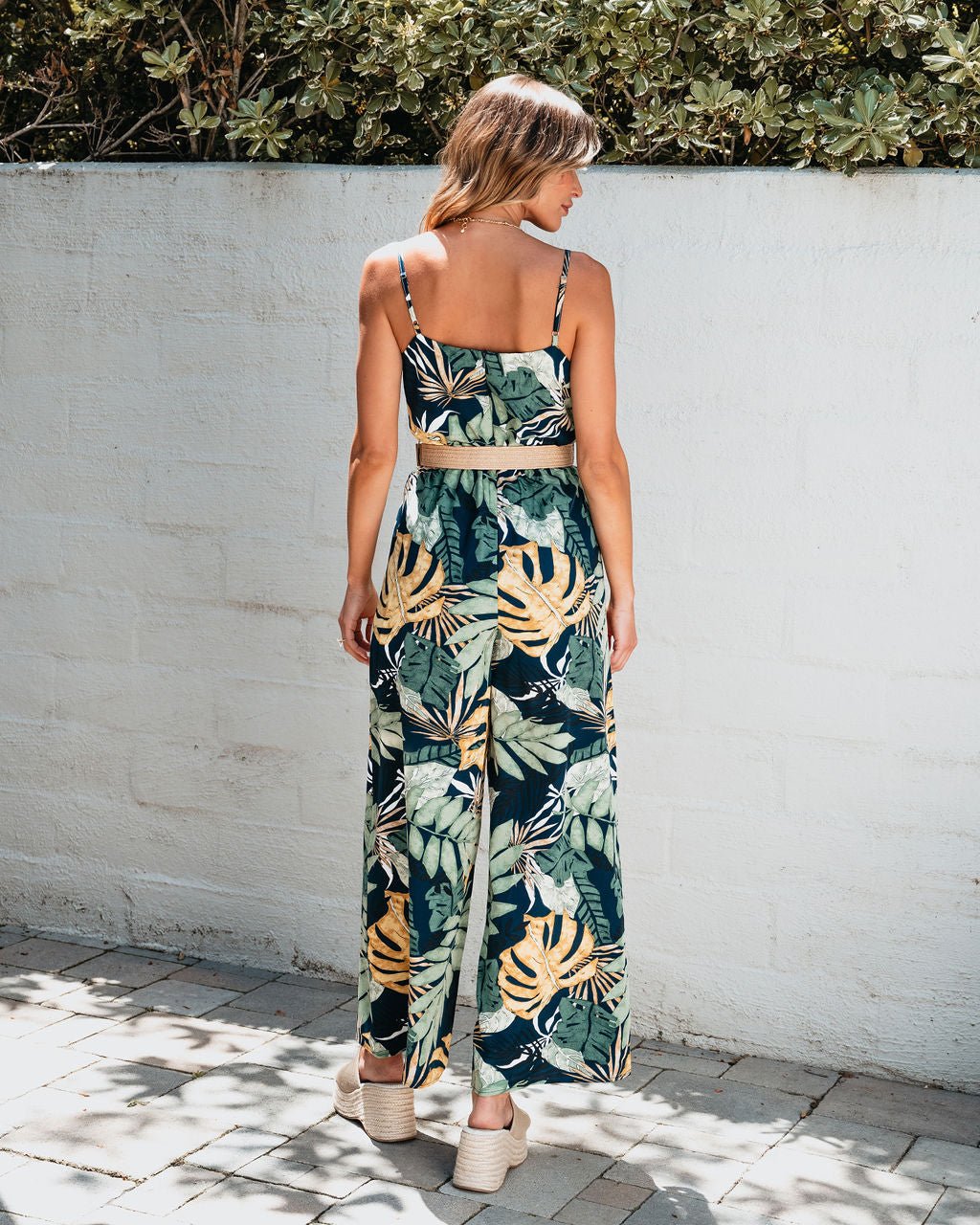 Multi Tropical Print Belted Jumpsuit | Pre Order - Magnolia Boutique