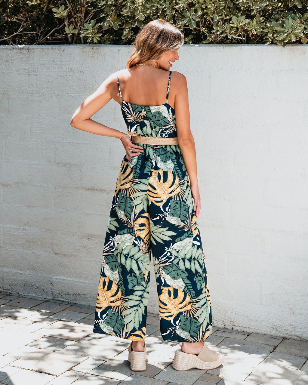 Multi Tropical Print Belted Jumpsuit | Pre Order - Magnolia Boutique