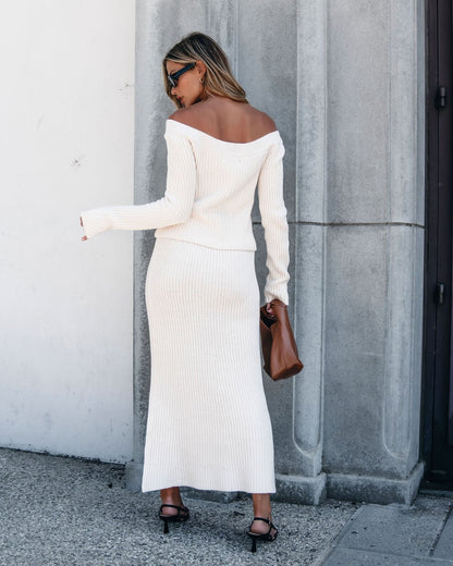 Muse By Magnolia Cream Ribbed Sweater Skirt - Magnolia Boutique