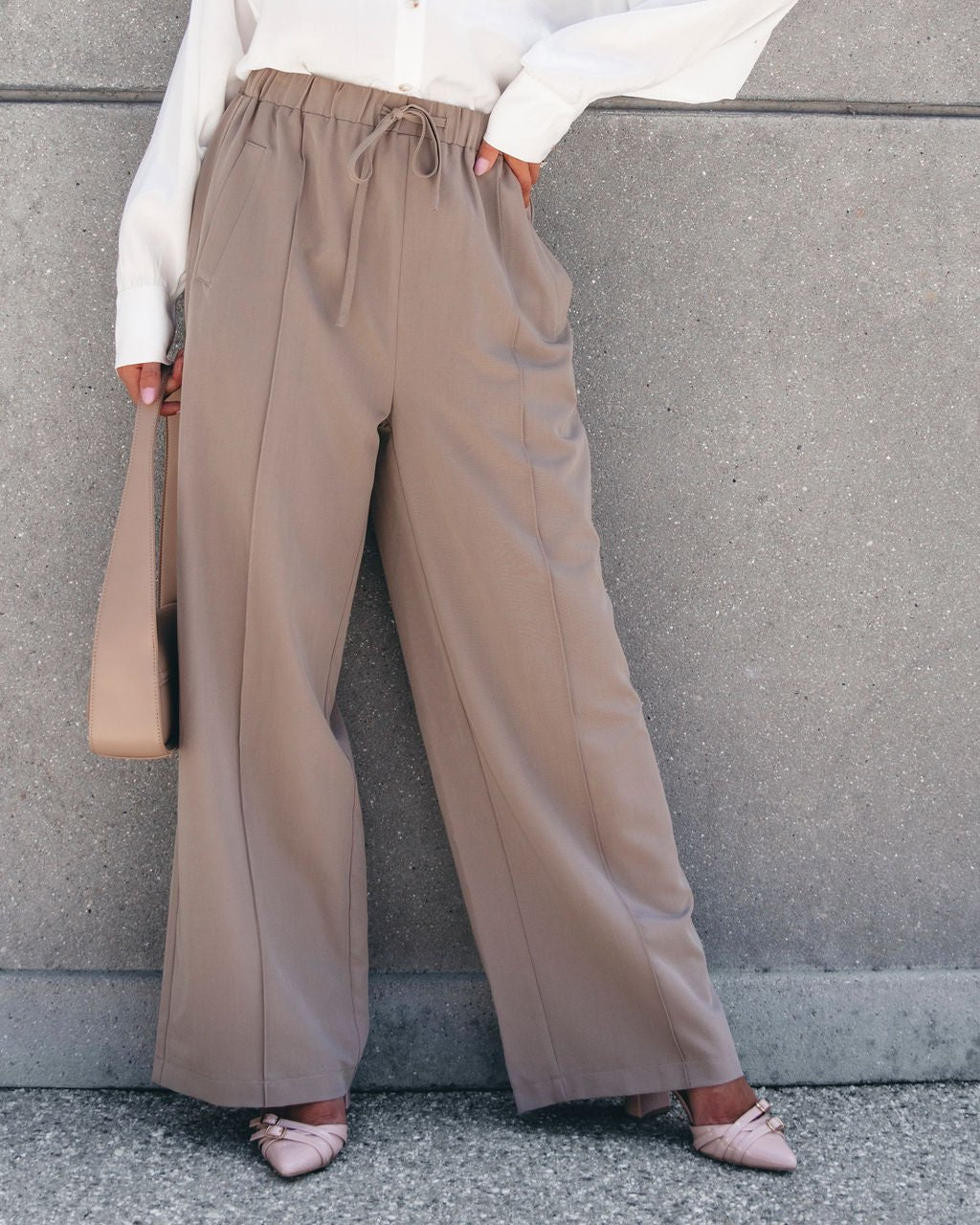 Muse By Magnolia Mocha Drawstring Wide Leg Pants - Magnolia Boutique