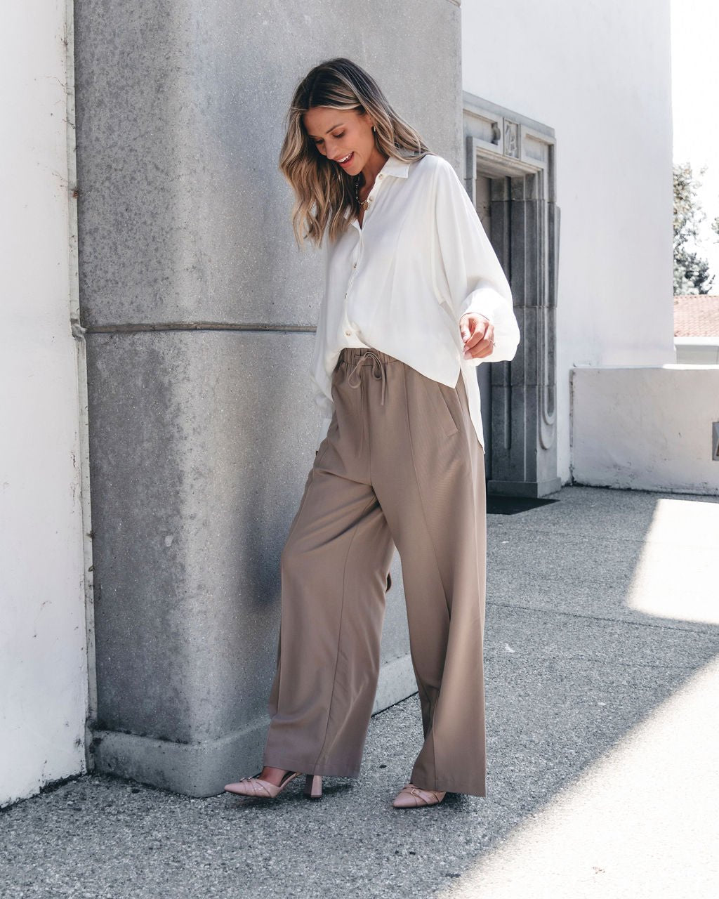 Muse By Magnolia Mocha Drawstring Wide Leg Pants - Magnolia Boutique