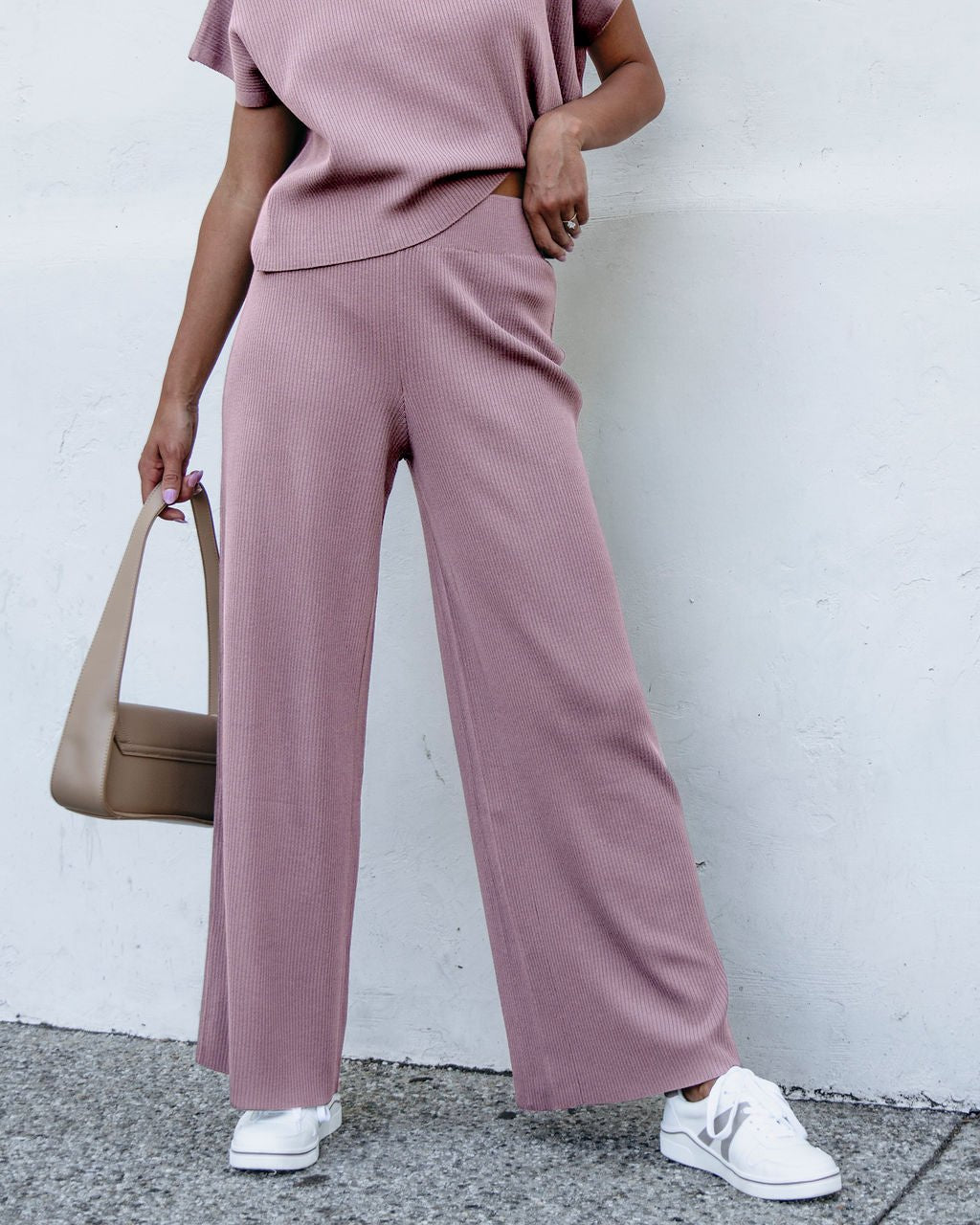 Muse By Magnolia Ribbed Lounge Pants - Mauve - Magnolia Boutique