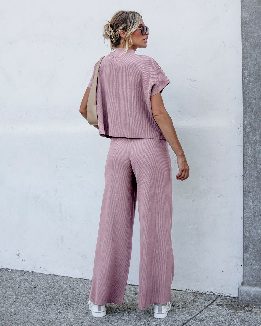 Muse By Magnolia Ribbed Lounge Pants - Mauve - Magnolia Boutique