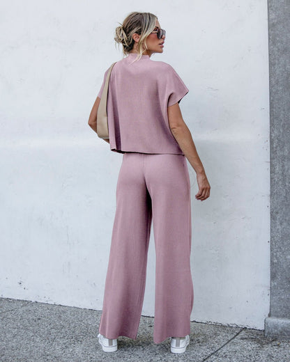 Muse By Magnolia Ribbed Lounge Pants - Mauve - Magnolia Boutique