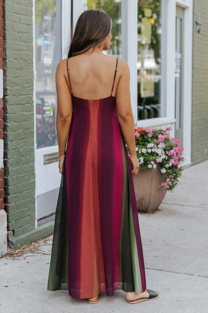 MUSE Multi Chiffon Tie - Dye Print Maxi Dress - Magnolia Boutique