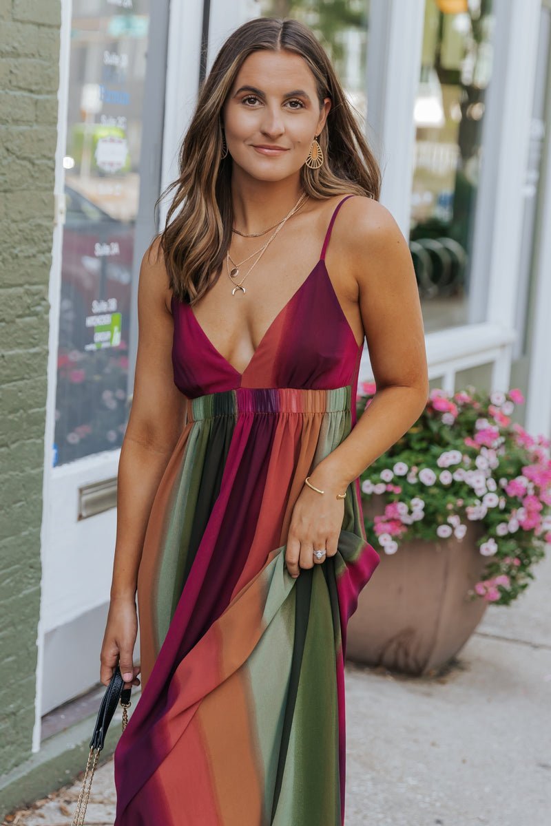 MUSE Multi Chiffon Tie - Dye Print Maxi Dress - Magnolia Boutique