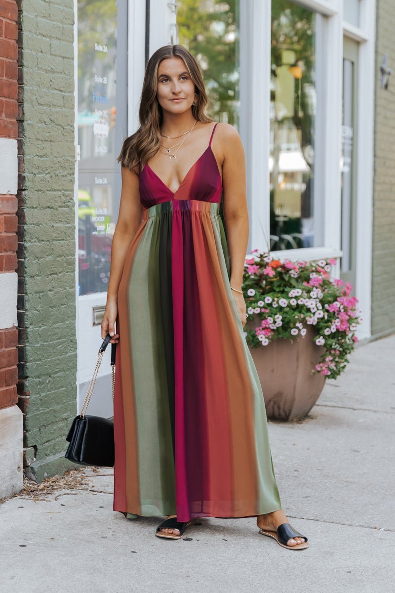 MUSE Multi Chiffon Tie - Dye Print Maxi Dress - Magnolia Boutique