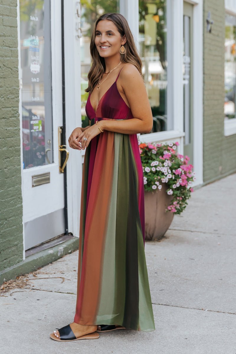 MUSE Multi Chiffon Tie - Dye Print Maxi Dress - Magnolia Boutique