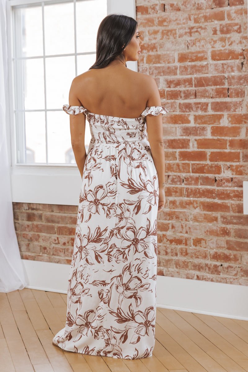 MUSE White Floral Off The Shoulder Maxi Dress - Magnolia Boutique