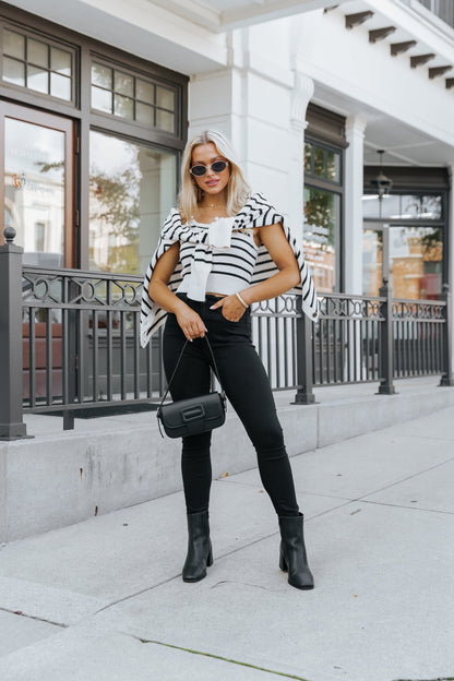 Natural And Black Striped Sweater Tank Top - Magnolia Boutique