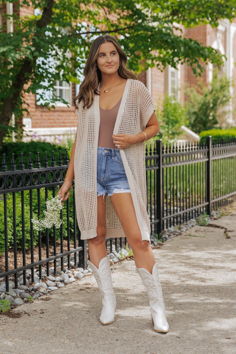 Natural Open Sweater Cardigan | Pre Order - Magnolia Boutique