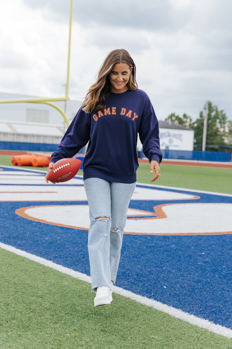 Navy Game Day Sweatshirt - Magnolia Boutique