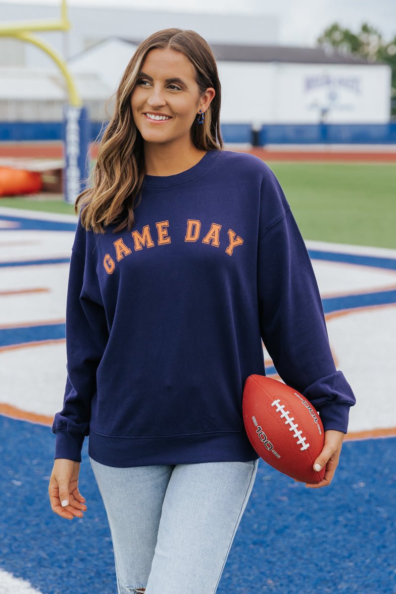 Navy Game Day Sweatshirt - Magnolia Boutique