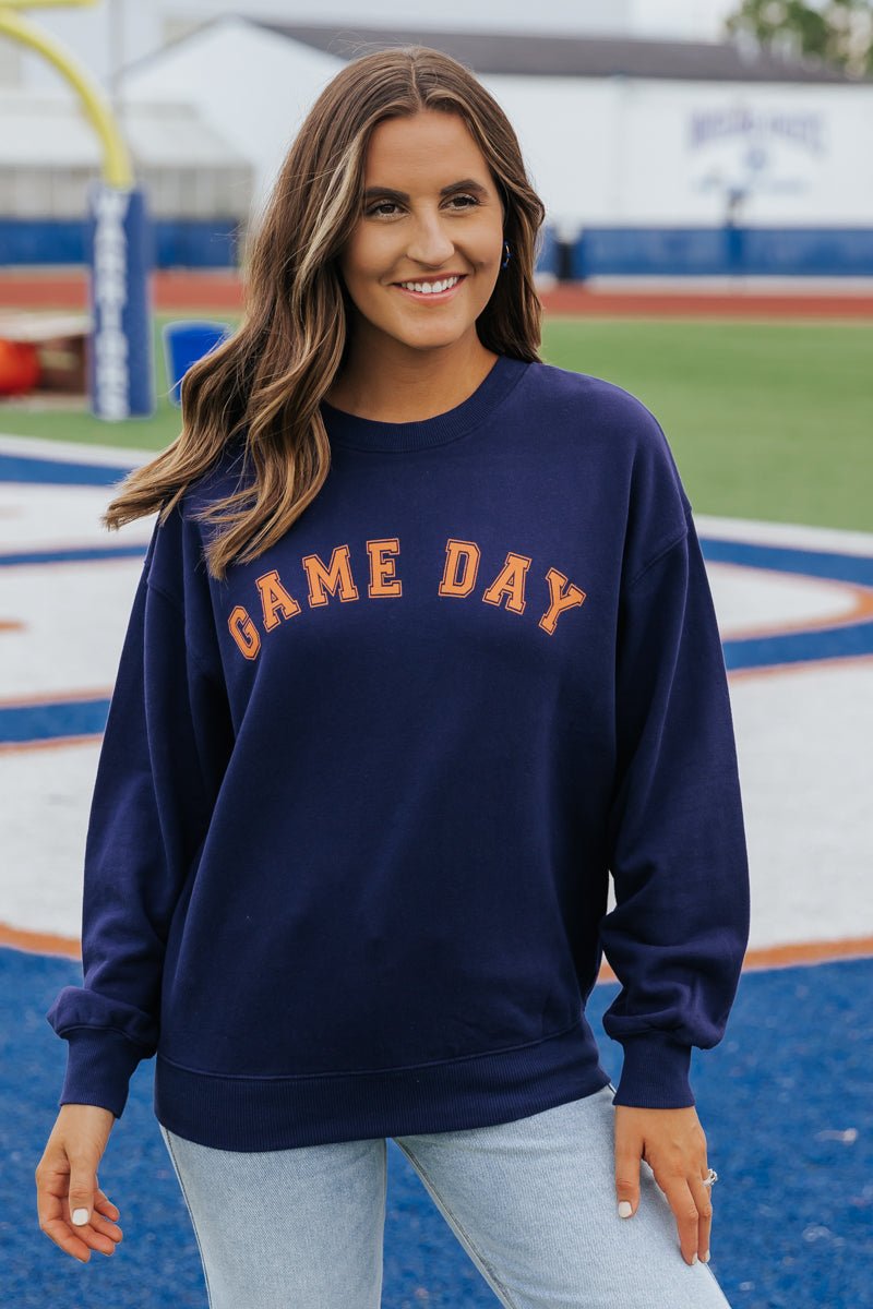 Navy Game Day Sweatshirt - Magnolia Boutique