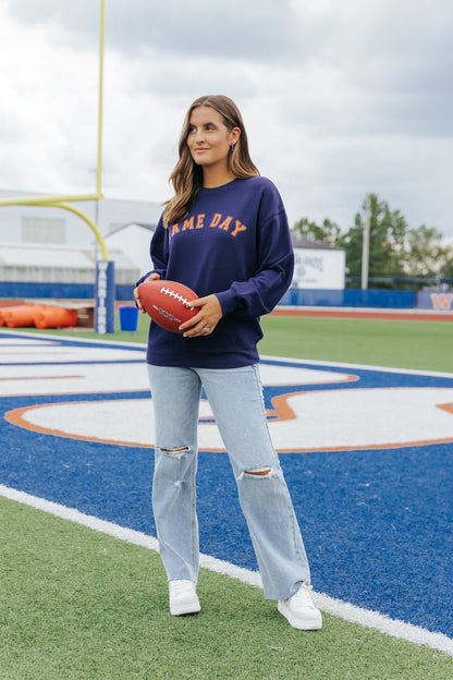 Navy Game Day Sweatshirt - Magnolia Boutique