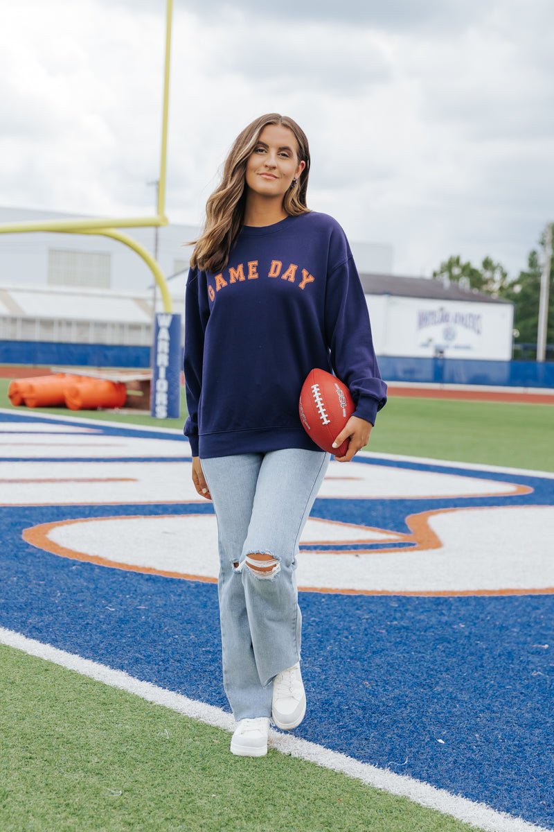 Navy Game Day Sweatshirt - Magnolia Boutique