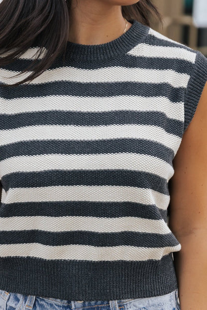 Navy Striped Sleeveless Sweater | Pre Order - Magnolia Boutique