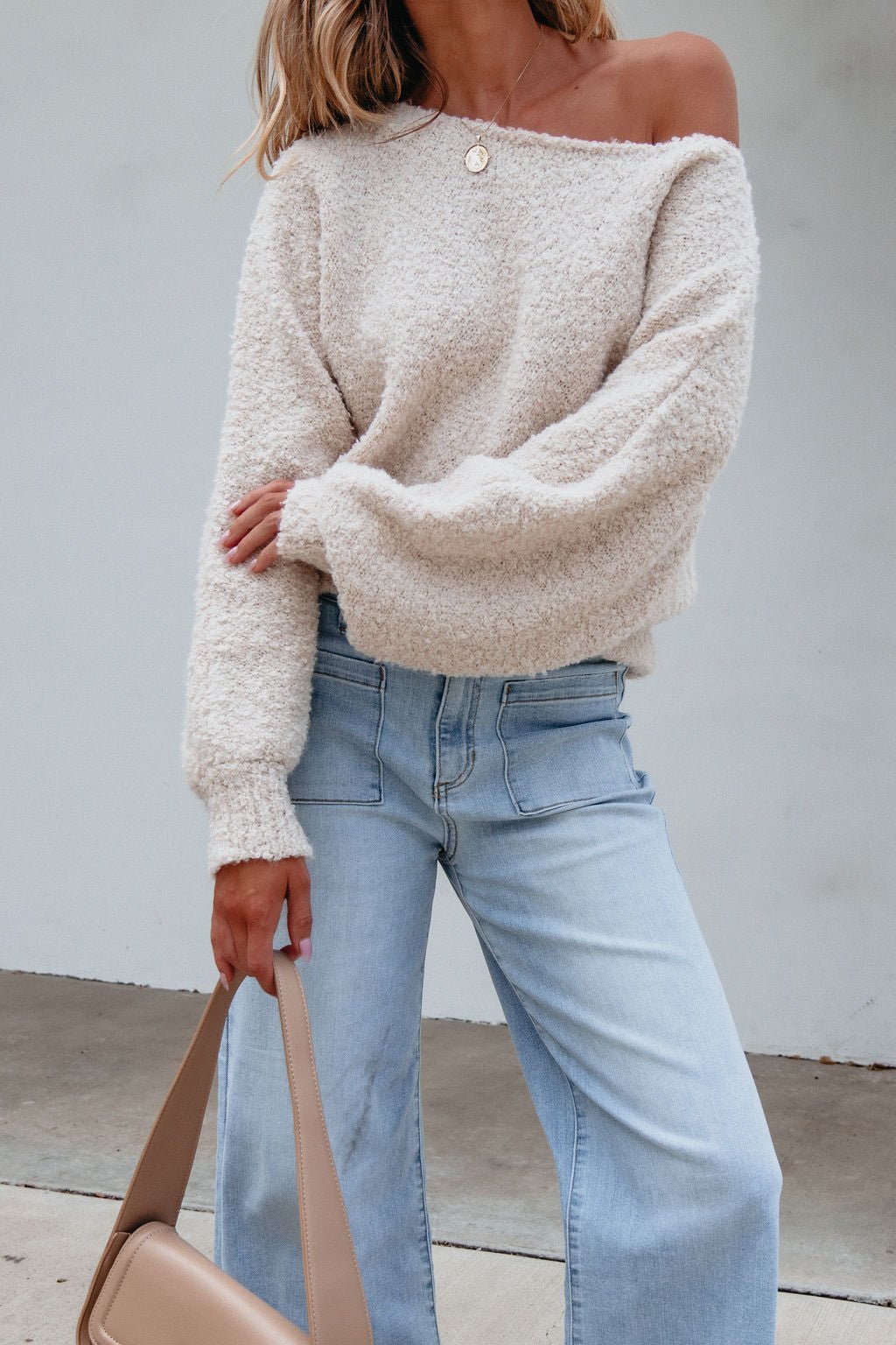 Oatmeal Popcorn Knit Pullover Sweater - Magnolia Boutique