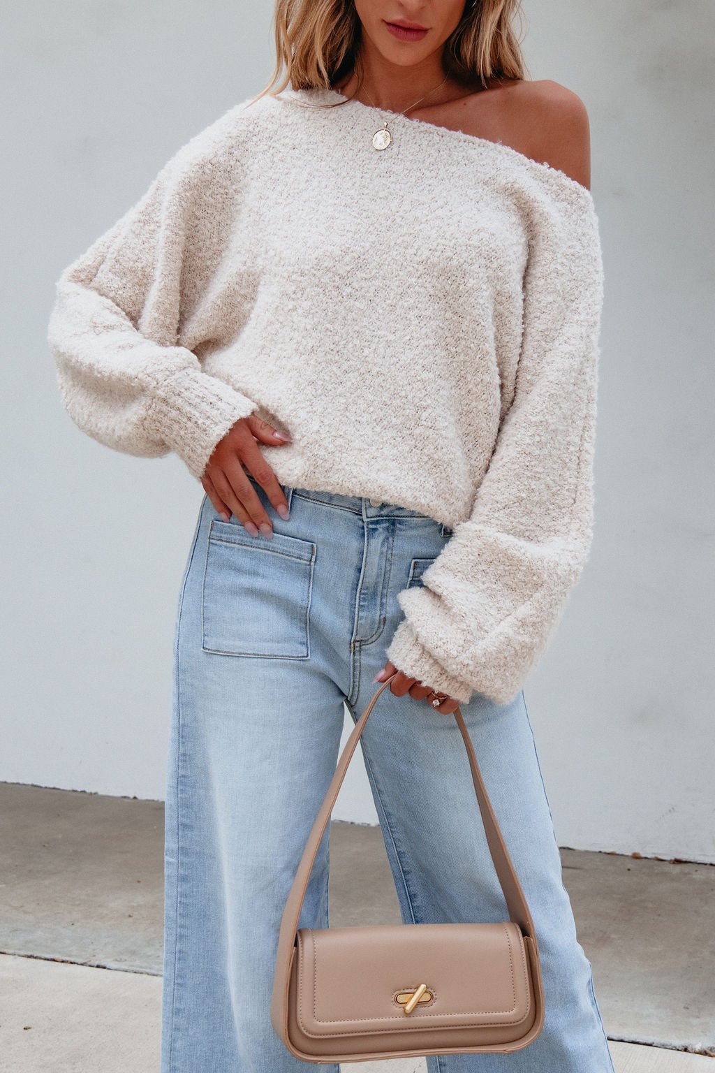 Oatmeal Popcorn Knit Pullover Sweater - Magnolia Boutique