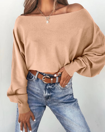 Off The Shoulder Cashmere Sweater - Camel - Magnolia Boutique