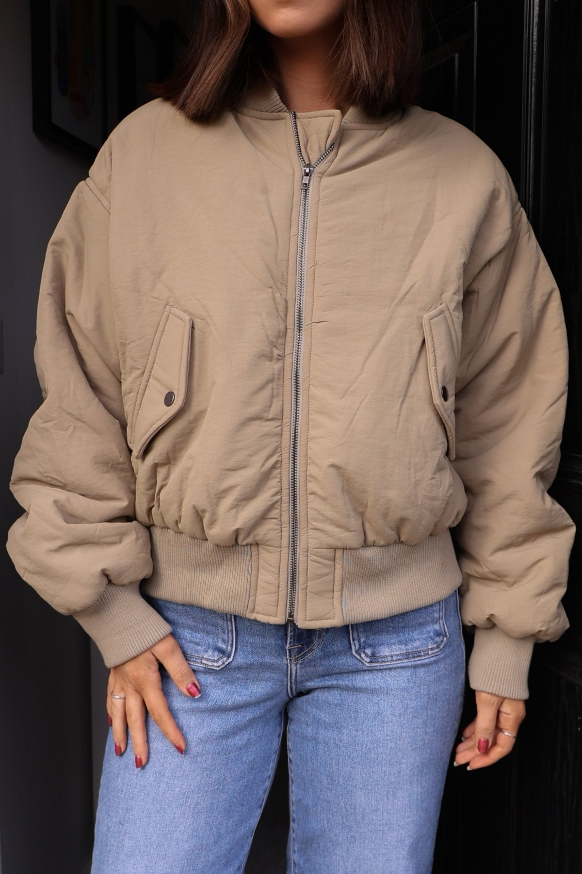 Olive Bomber Puffer Jacket - Magnolia Boutique