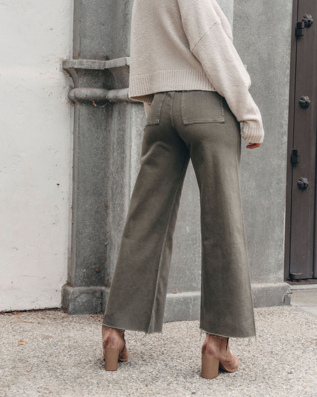 Olive Straight Wide Leg Pants - Magnolia Boutique