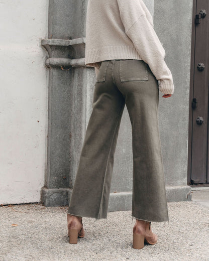 Olive Straight Wide Leg Pants - Magnolia Boutique