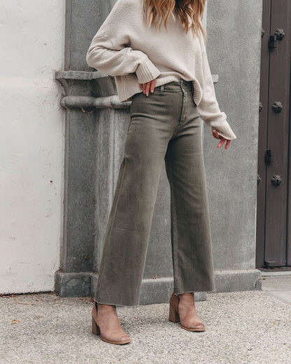 Olive Straight Wide Leg Pants - Magnolia Boutique