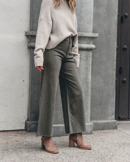 Olive Straight Wide Leg Pants - Magnolia Boutique