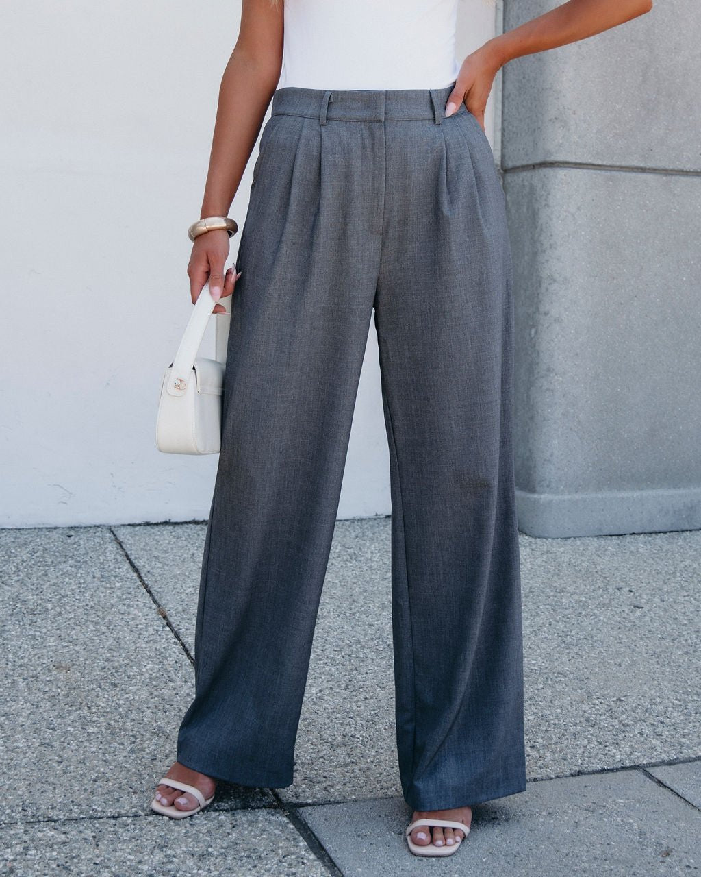 On Your Way Grey Pleated Trousers - Magnolia Boutique