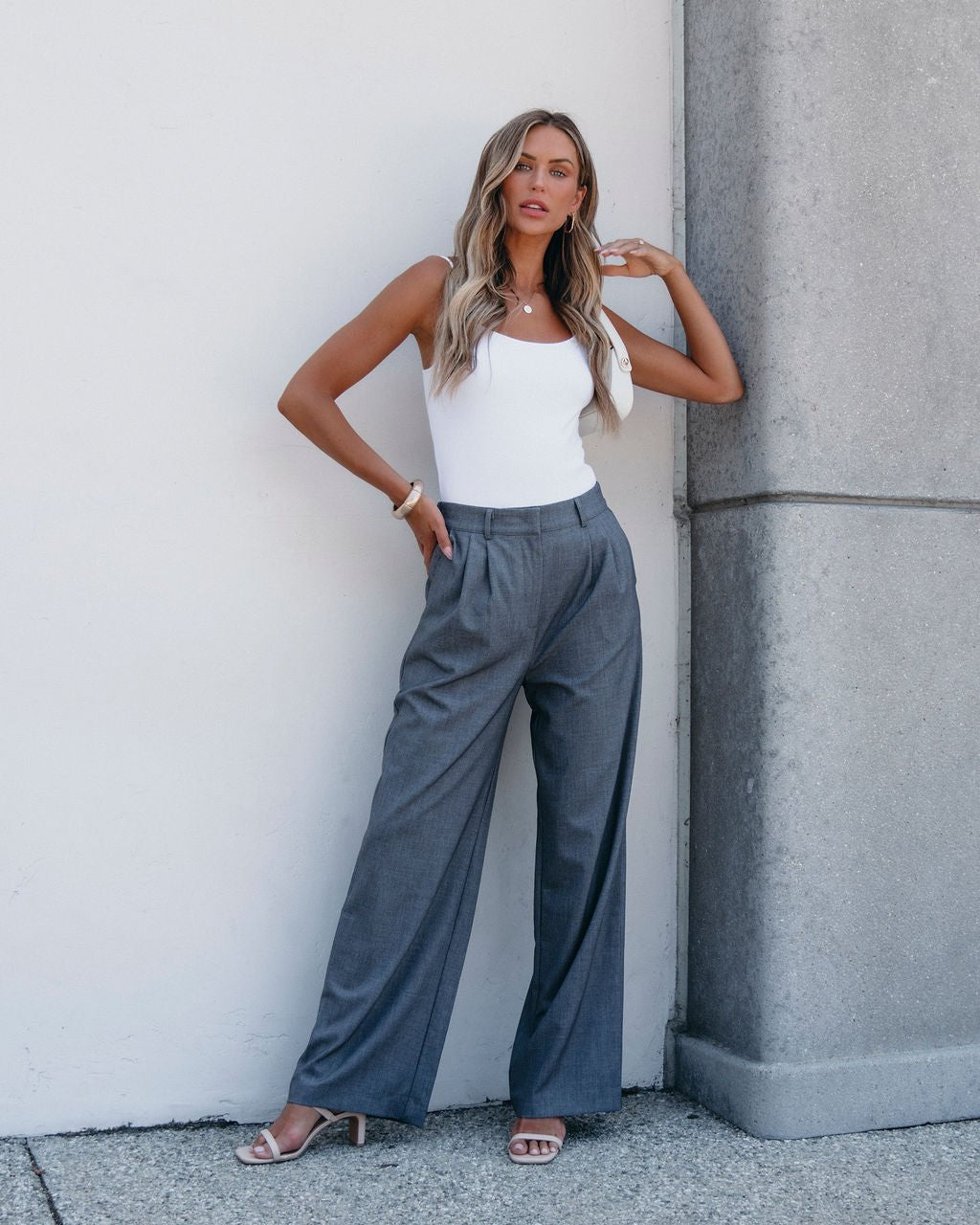 On Your Way Grey Pleated Trousers - Magnolia Boutique