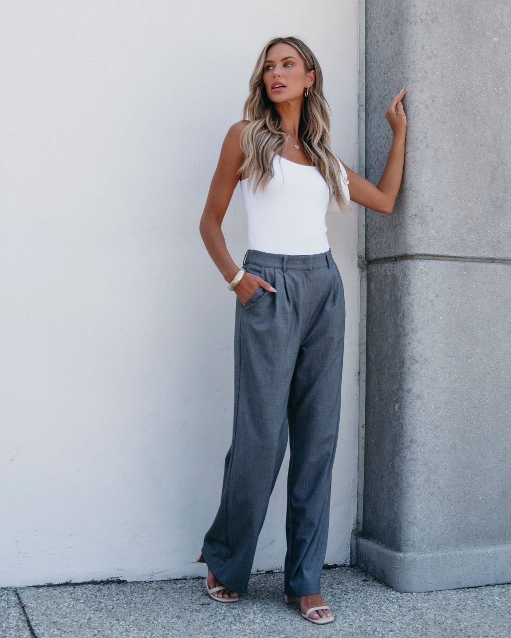 On Your Way Grey Pleated Trousers - Magnolia Boutique